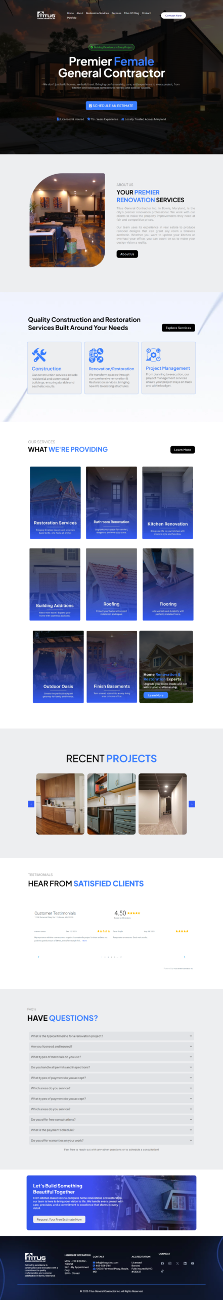 Titus General Contractor Inc Website