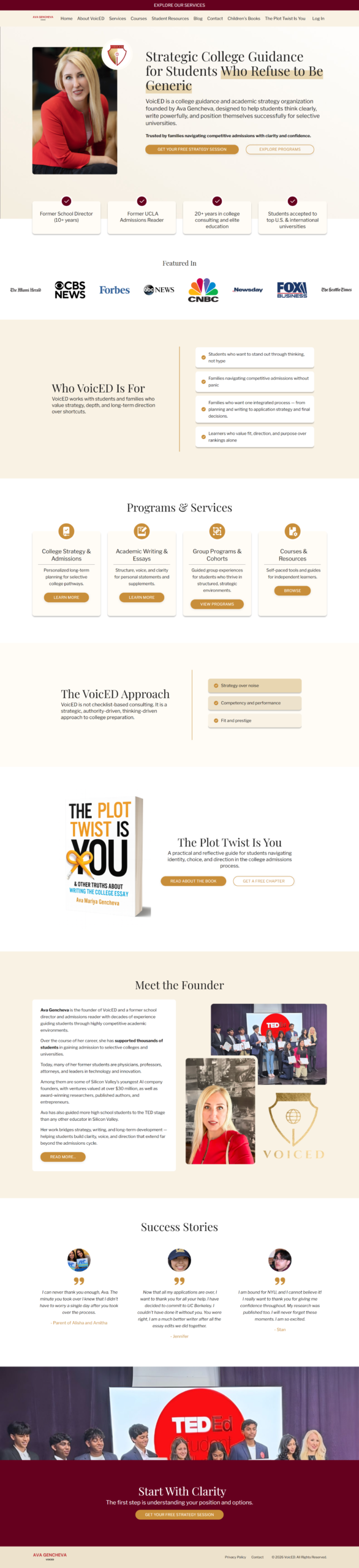 Voiced Academy Website